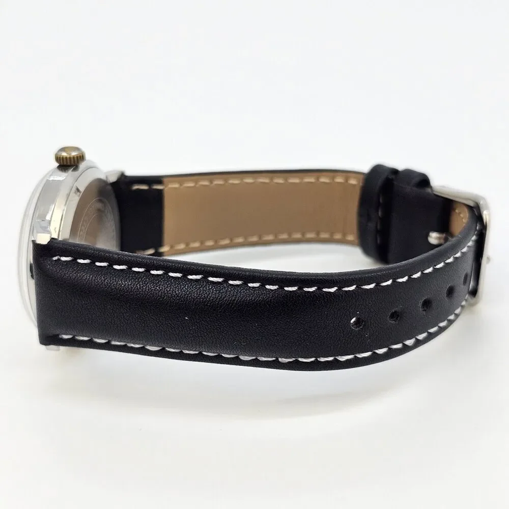 VTG Hilton Automatic Men's Watch 34MM‎ Gray Dial Swiss New Black Leather Bands - Picture 11 of 16